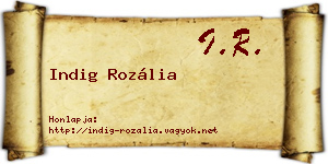 Indig Rozália névjegykártya